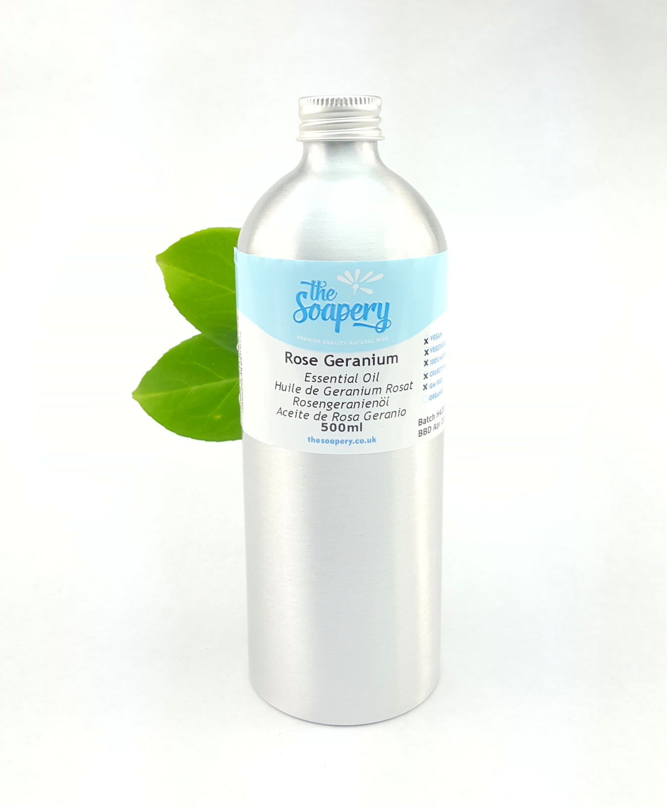 Rose Geranium Essential Oil 500ml - Pure Natural Aromatherapy Bulk Oil