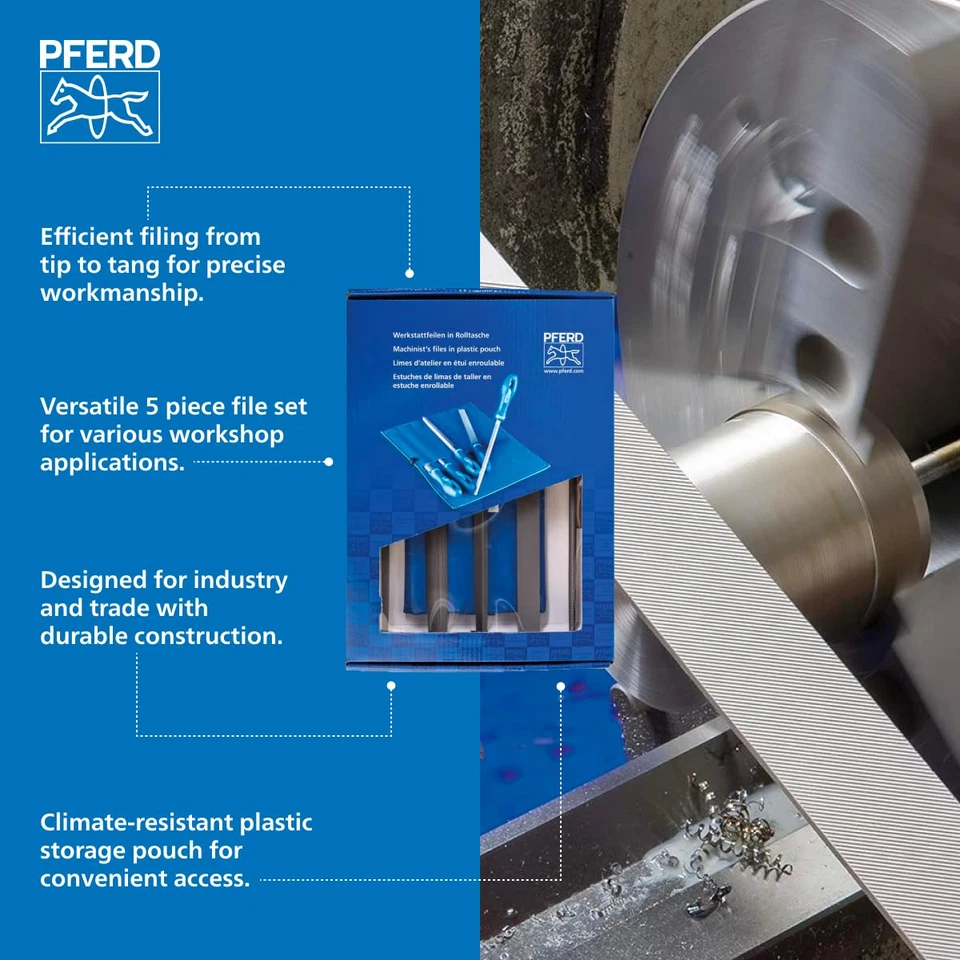 PFERD 16081 5 Piezas 10" 542 Tipo WRU Archivo Maquinistas Patrón Americano, Segunda C Foto 4 de 4