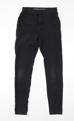 Marks & Spencer Damen Schwarz Baumwollmischung Skinny Jeans Größe 10 L28in-