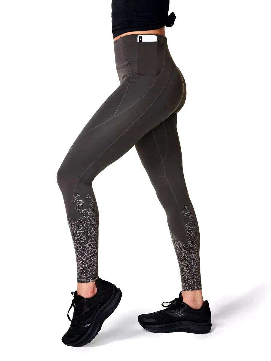 Sweaty Betty Leggings Rapid Run Full Length Pants Grey Structure