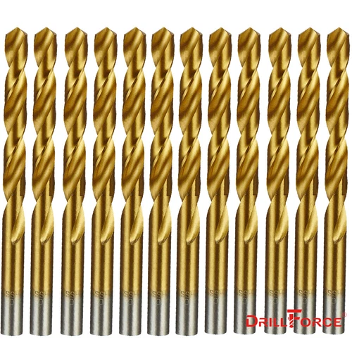 12PCS 1/8" Drill Bit Set HSS Titanium Jobber Length Twist Metal Drill Bits Tools