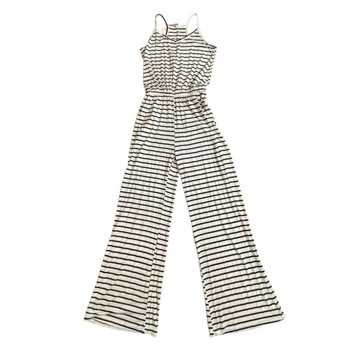 Froemds NWT White & Black Spaghetti Strap Elastic Waist Jumpsuit Women’s Size S