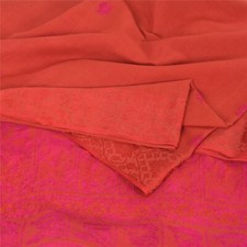 Sanskriti Vintage Orange Sarees Pure Cotton Hand-Woven Premium Sari Craft Fabric