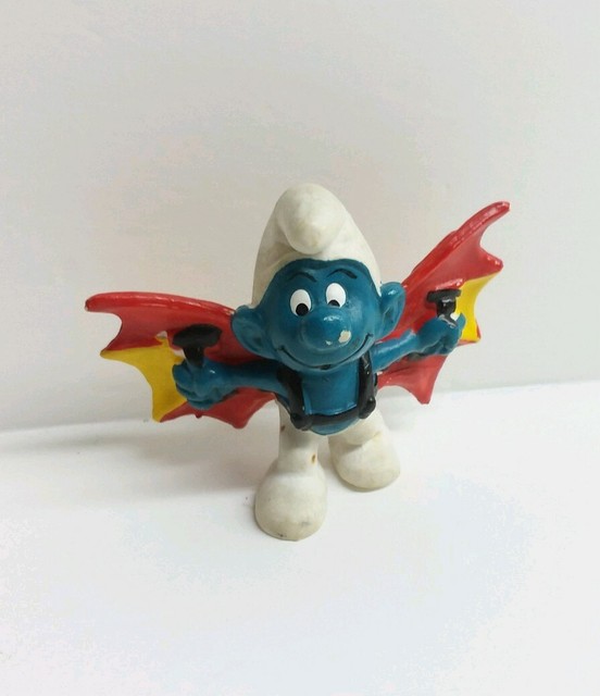 Smurfs Hang Glider Smurf Flying Vintage Rare Original Classic Figurine