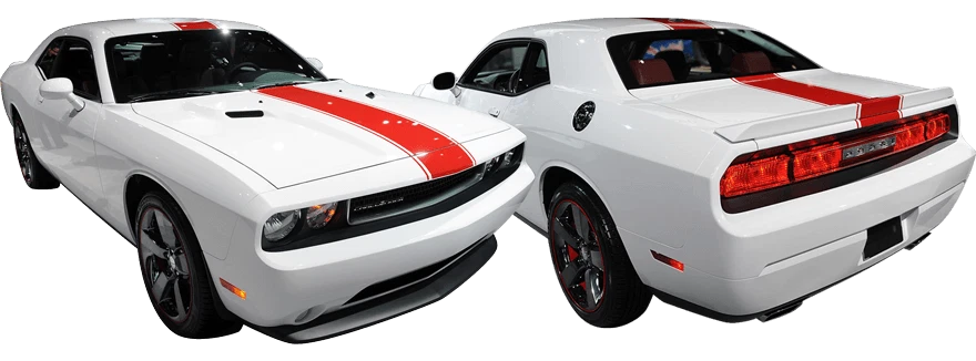 PARA Todos Dodge Challenger Rally Rojo 10" Carreras Vinilo Rayas Gráfico Calcomanía 20 PIES Foto 3 de 4