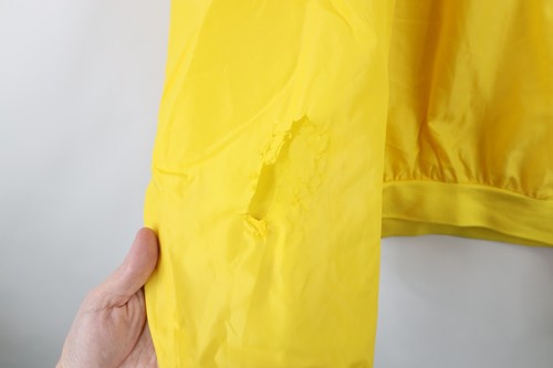 Vintage 90s Eddie Bauer Mens 2XL Distressed Pullover Windbreaker Jacket Yellow - Picture 9 of 14