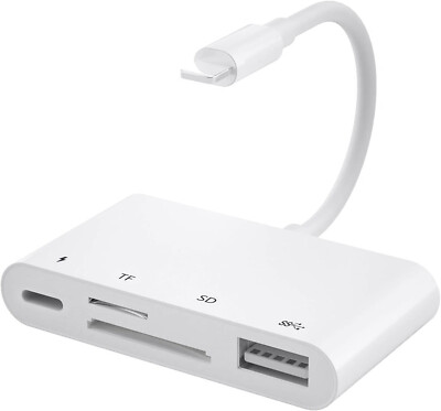 for Apple iPhone/iPod to Ports Type C Charging, SD/TF Card Slot, USB 
