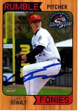 Corey Oswalt 2017 Binghamton Mets Rumble Ponies Signed Card