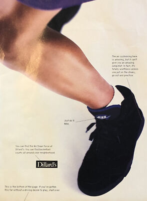 1993 Nike Air Sheer Force PRINT AD Basketball Shoes Available Dillards VTG  1990s