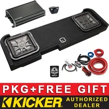 KICKER KGMDL7T122 12" CUSTOM-FIT SUB BOX + CLASS D AMP + 4AWG KIT FOR CHEVY/GMC