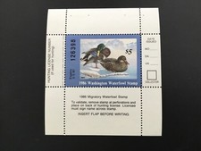 ICOLLECTZONE  US 1986 Washington WA1 Booklet Pane Duck Stamp VF NH (C500)
