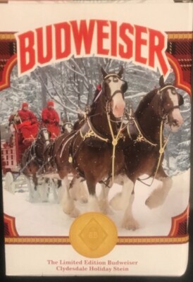 2021 Budweiser Limited Edition Holiday Christmas Stein ''PLAID HOLIDAY'' - NEW