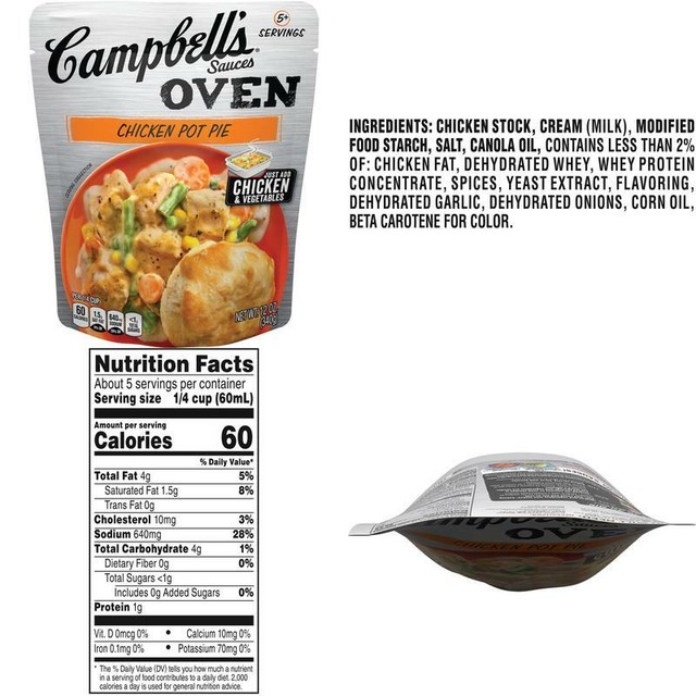 (2 Pack) Campbell'S Oven Sauces Chicken Pot Pie, 12 Oz. | eBay