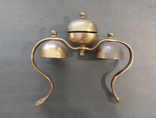 Brass Horse Sleigh Saddle Bells Triple Tree 'W' Jingle Harness General Store
