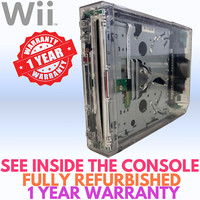 Nintendo Wii Transparent Console Clear Unit Custom ( FULL REFURBISHED CONSOLE )