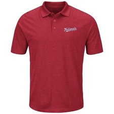 Majestic Cool Base Washington Nationals Men's Baseball Polo Shirt Red Small