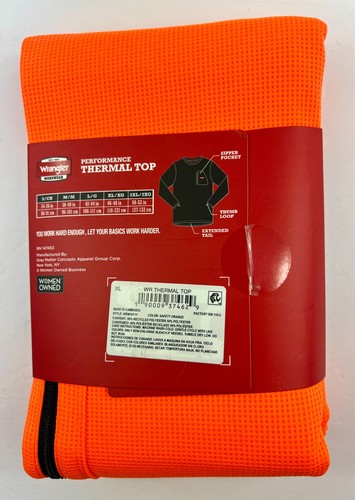 Men's Wrangler Workwear - Performance Thermal Top - Safety Orange - XL X4 - Picture 2 of 2