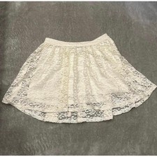 Forever 21 Mini Skirt Women Size 28 Ivory Lace Coquette Dainty Balletcore Fairy