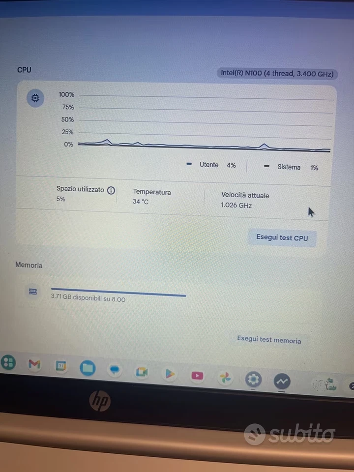 HP Chromebook 14 N100/8GB ram/128gb in garanzia - Immagine 2 di 3