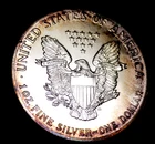 AMERICAN SILVER EAGLE 1989 EARLY YEAR GEM BU WITH SPLASH OF COLOR 1 TROY OZ
