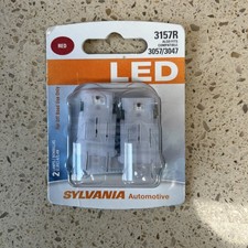 Sylvania 3157 Led Red Mini Bulb For Stop Tail Lights 2 Bulbs