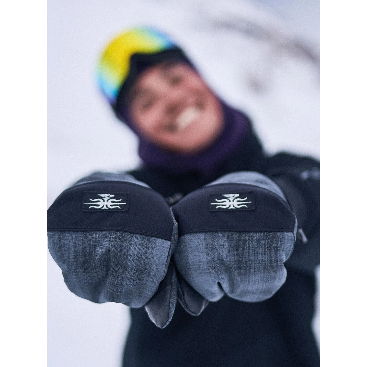 Quiksilver Method Mitt Mercury Check True Black Gloves 2026 Ski Snow