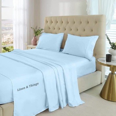 Smartsf King Size Sheet Set Egyptian Cotton 600 - Bed Set Fits Upto 8-12