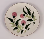 STANGL POTTERY PINK THISTLE PATTERN DINNER PLATE 10” D TRENTON NJ USA VG+