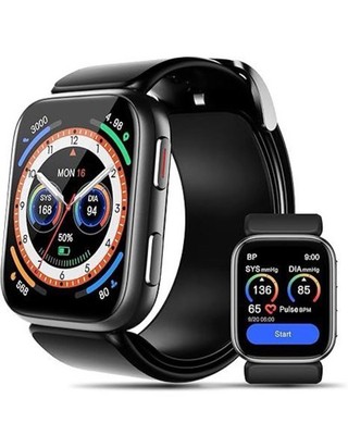 Touchscreen Smart Watch Black Silicone Band Health Monitor Android iOS Bluetooth