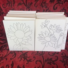 17 Canvas Painting Kits Pre Drawn Canvas Flowers 8  x 10   No paint