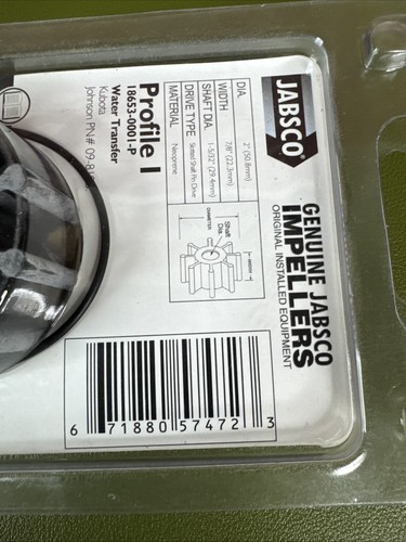 NOS Jabsco 18653-0001-P Neoprene Impeller Kit 10 Blade - Picture 5 of 5