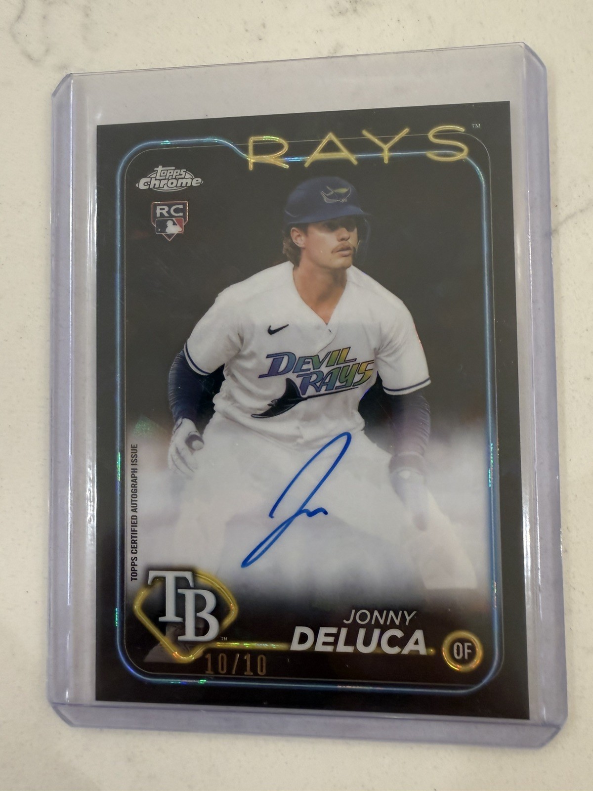 Jonny Deluca 2024 Topps Chrome Sapphire RC Auto BLACK Refractor /10 RAYS 🔥🔥