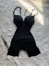 Skims Ultimate Butt Pads Mid Thigh Bodysuit Onyx XS Adjustable Strap Shapewear