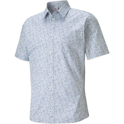 Puma AP 19th Hole Button Down Halogen Blue Shirt Men S