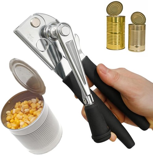 Heavy Duty Stainless Steel Tin Can Opener Cutter Easy Comfy Handle Grip Kitchen - Picture 12 of 14