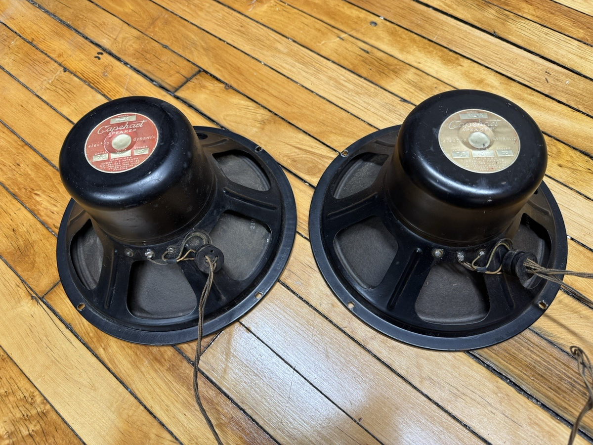 1940's Jensen Field Coil Speakers C12R 7.5 Watt 80V Pair Capehart