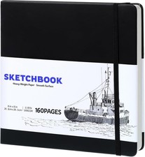 Hardcover Sketch Book, 110lb/180GSM Sketchbook for 8.3 8 Inch 1 Pack , white