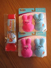 2 NEW FETCH FOR PETS 2 PACK BUNNY PEEPS CAT TOYS + CHURU SPOON