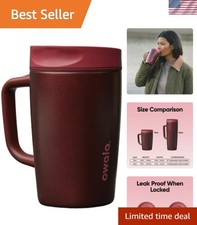 SmoothSip 12oz Insulated Stainless Steel Travel Mug with Handle - Black Cherry