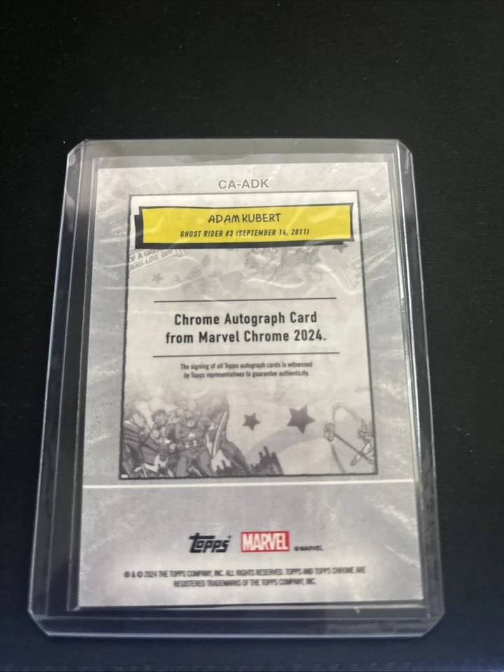 2024 Topps Chrome Marvel ADAM KUBERT SKETCH AUTO /75 GHOST RIDER 🔥 - Изображение 2 из 2