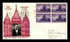 US COVER UTAH CENTENNIAL FDC SCOTT 950 BLOCK OF 4 CROSBY PHOTO CACHET