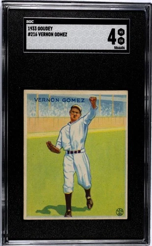 Vernon "Lefty" Gomez 1933 Goudey #216. New York Yankees. SGC 4
