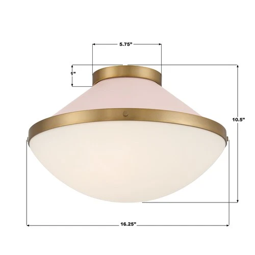 Crystorama Lighting Group XAN-8002 Xander 2 Light 16"W Flush - Vibrant Gold / - Picture 2 of 12