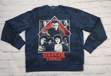 Stranger Things Brand Official Apparel MENS SZ L Graphic Sweater Sweatshirt Blue