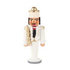 Mini-Nussknacker König weiß 6,5cm Monarch Regent Herrscher Thronmann Fürst Prinz