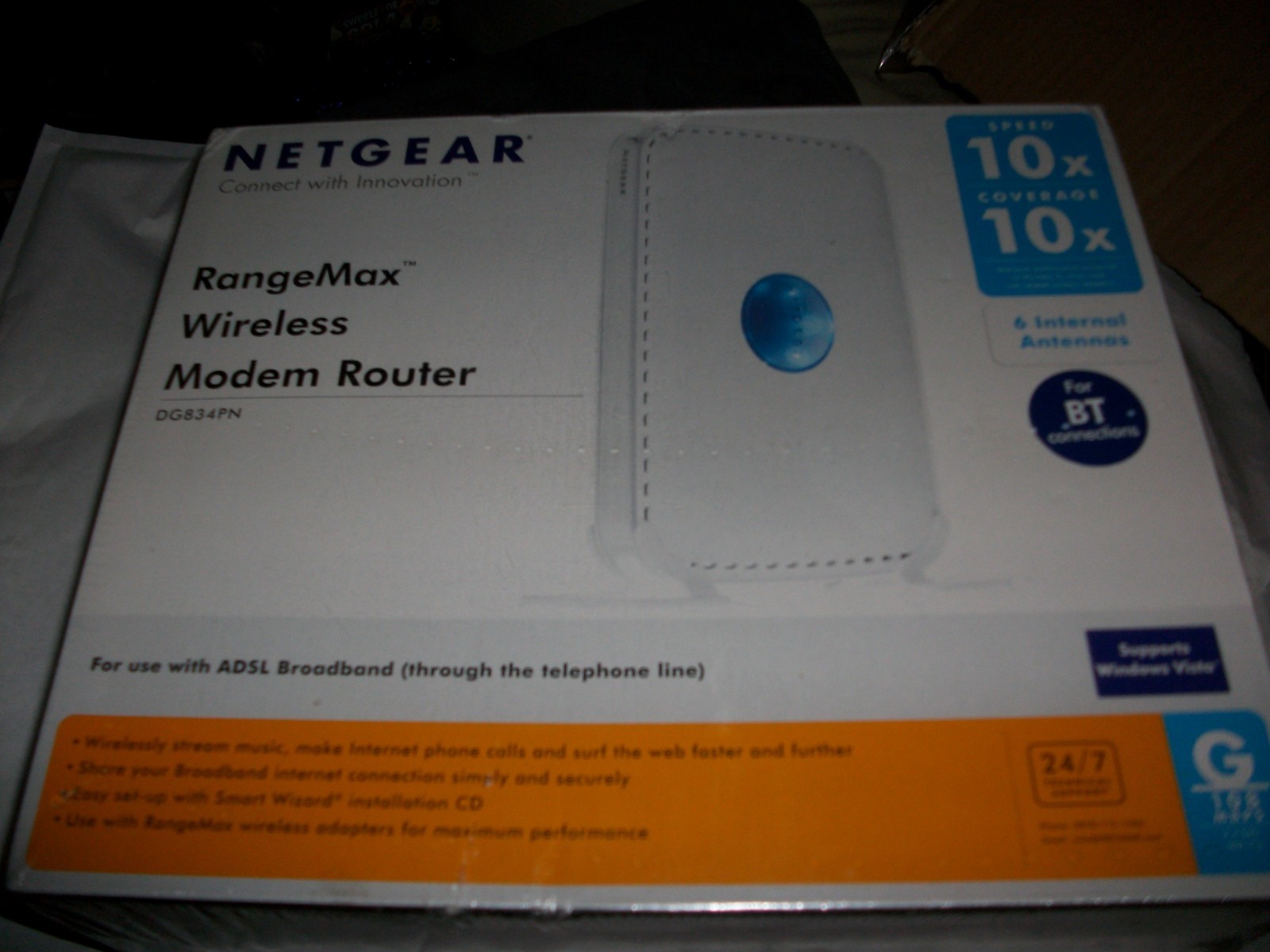 Netgear DG834PN 108Mbps Wireless modem router and USB Adapter WPN111