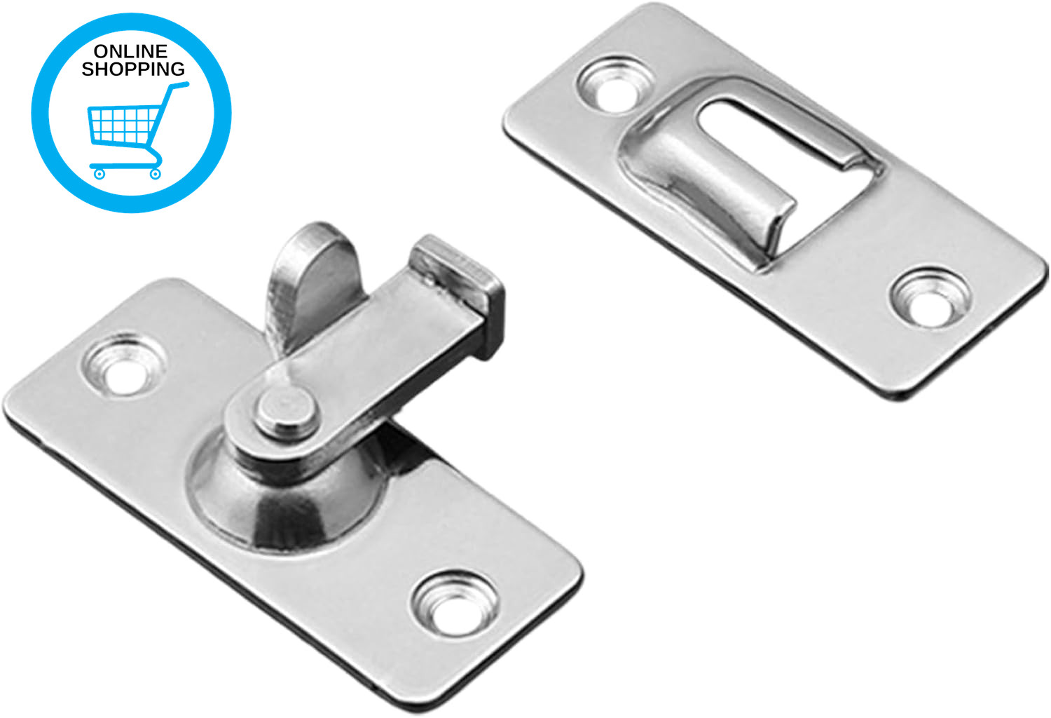 90 Degree Door Lock Hasp Latch, 304 Stainless Steel Right Angle Sliding Door Lat