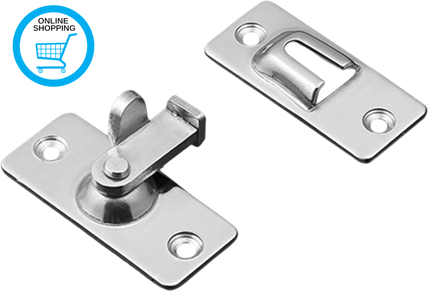 90 Degree Door Lock Hasp Latch, 304 Stainless Steel Right Angle Sliding Door Lat