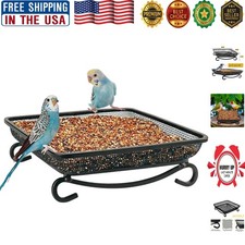 Durable 7x7 Black Bird Feeder Tray - Perfect for Cardinals, Doves  Squirrels
