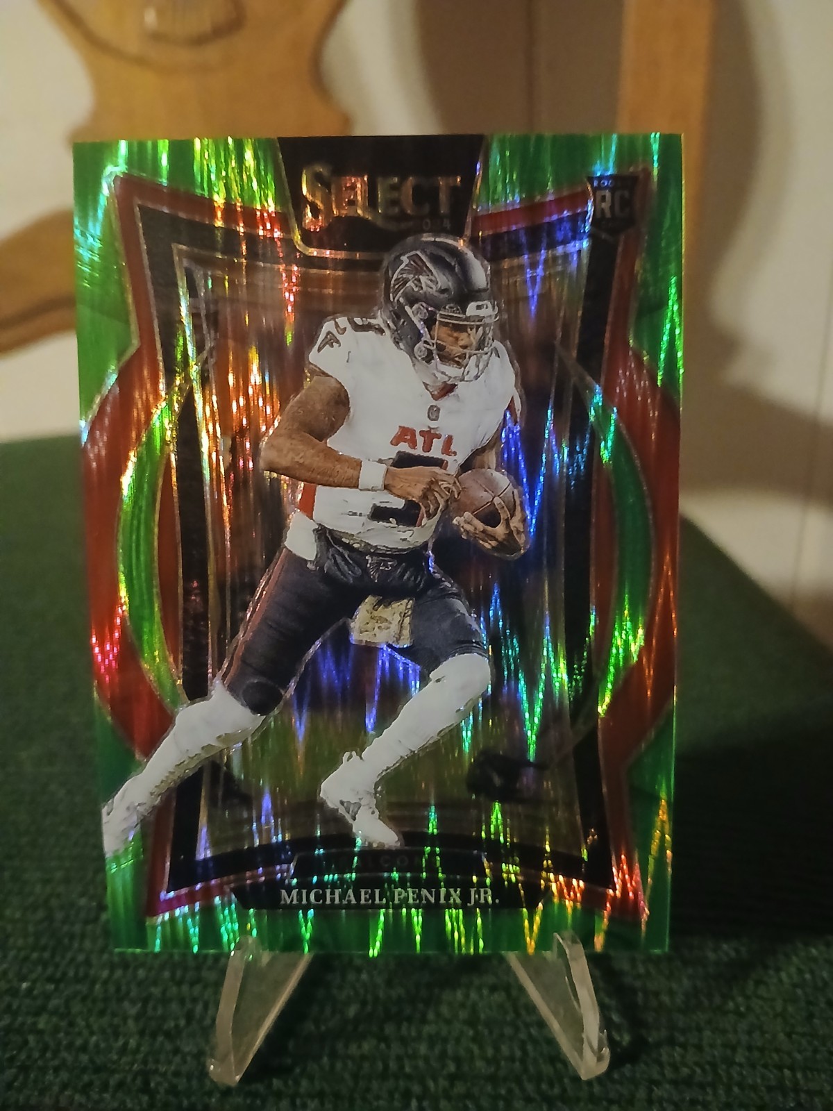 MICHAEL PENIX JR. Rc. CARD 2024 PANINI-SELECT #80 GREEN SHOCK PRIZM /599